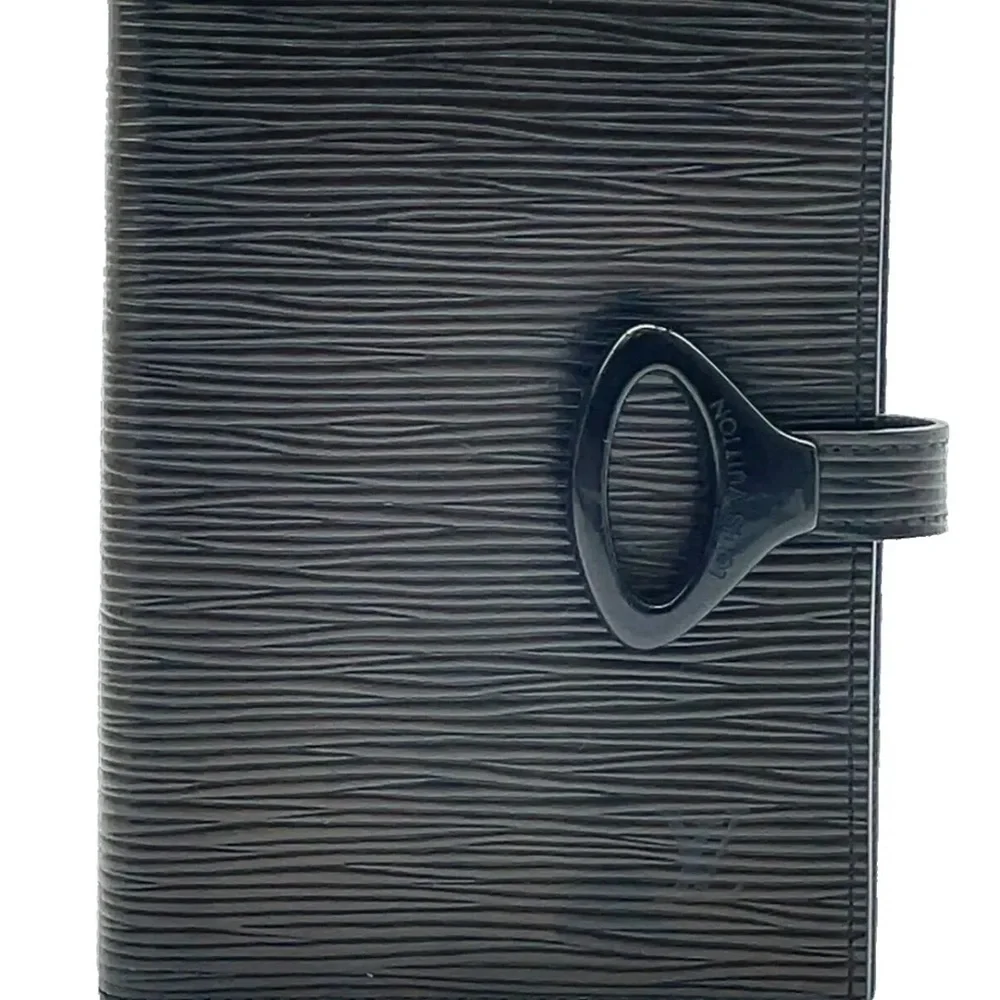 Authentic Louis Vuitton Epi Noir Agenda PM R20092 Day Palnner W/Box GUC